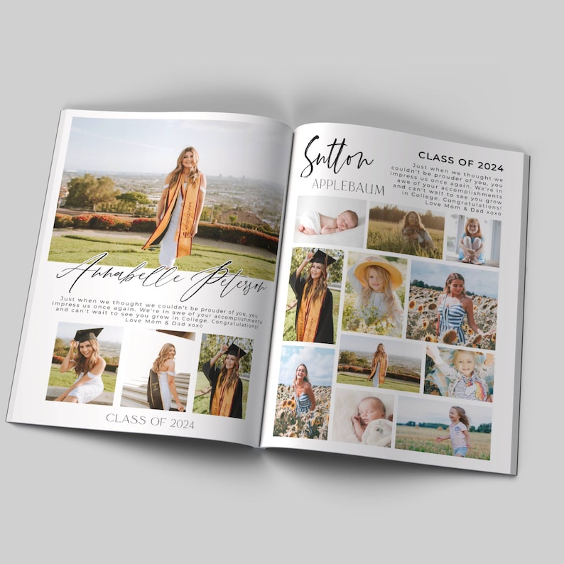 Yearbook Grad Pages. Example Full Page Graduation Yearbook Ad Template, High School Senior Graduate ...