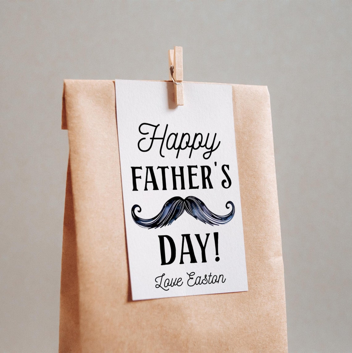 Father's Day Moustache Gift Tag Template, Printable Simple Fathers Day ...