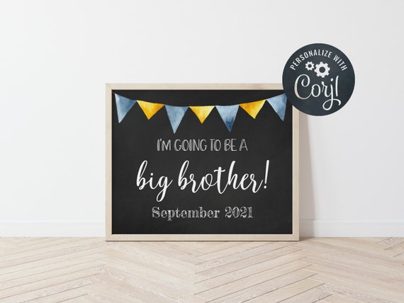 Big Brother Announcement Sign Printable Chalkboard Big | Etsy