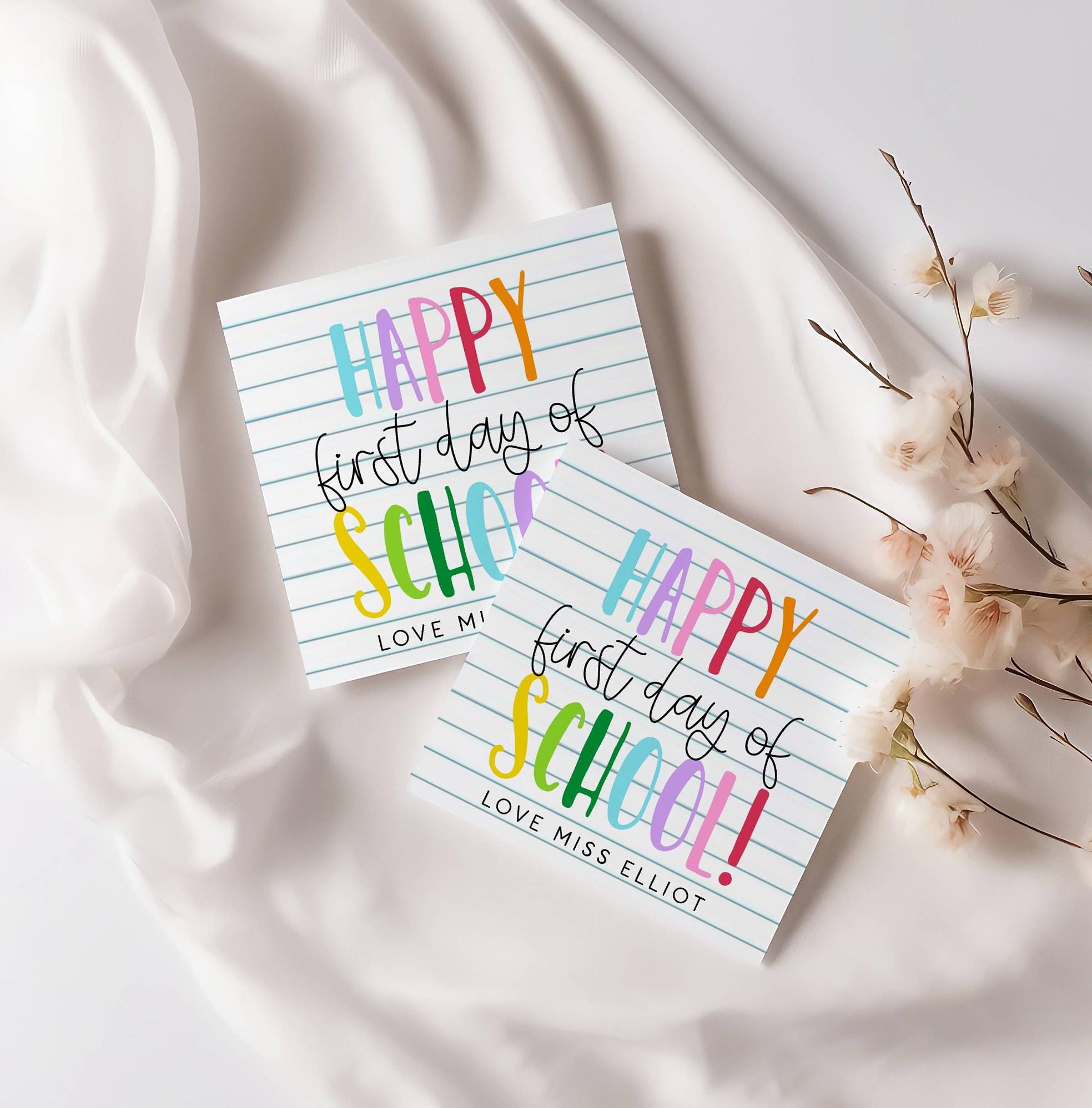 Happy First Day of School Gift Tag Template, Printable Back to School ...