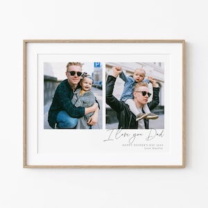 Father&#39;s Day Photo Gift, Printable Fathers Day Photo Poster Print, Editable Gift From Kids, Photograph Gift For Dad, Instant Download