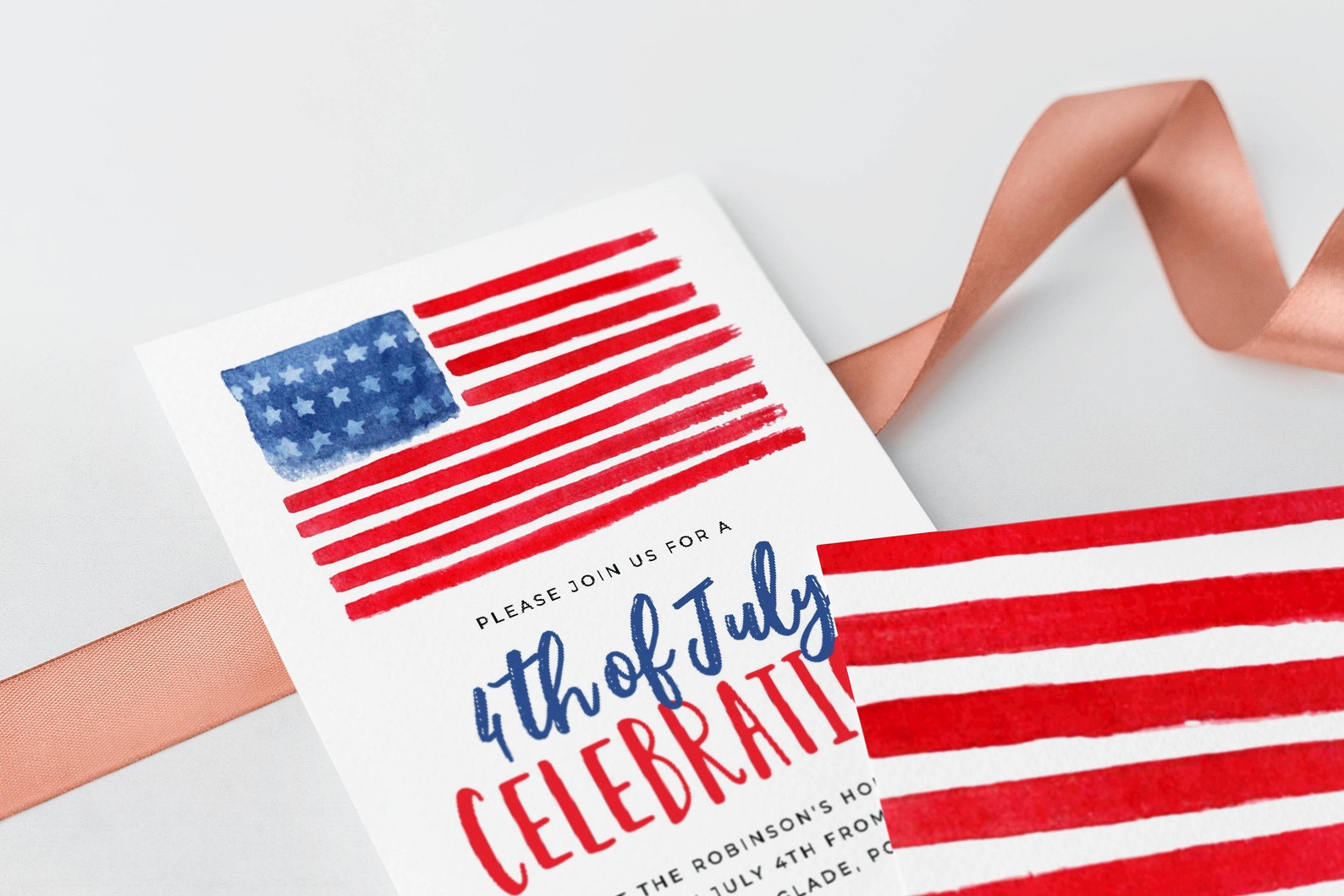 4th of July Party Invitation Template Printable July Fourth Etsy