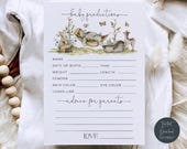 Woodland Baby Shower Predictions & Advice Cards, Printable Advice For Parents To Be, Cute Forest Animals Shower Game, Digital Download, #WS