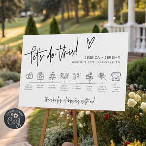 Modern Wedding Timeline Sign Template, Printable Boho Welcome Poster, Editable Order Of The Day Minimalist Itinerary, Instant Download, #MW4