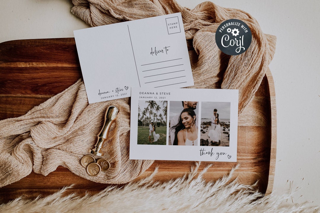 Printable Thank You Postcard Template Editable Modern Photo - Etsy
