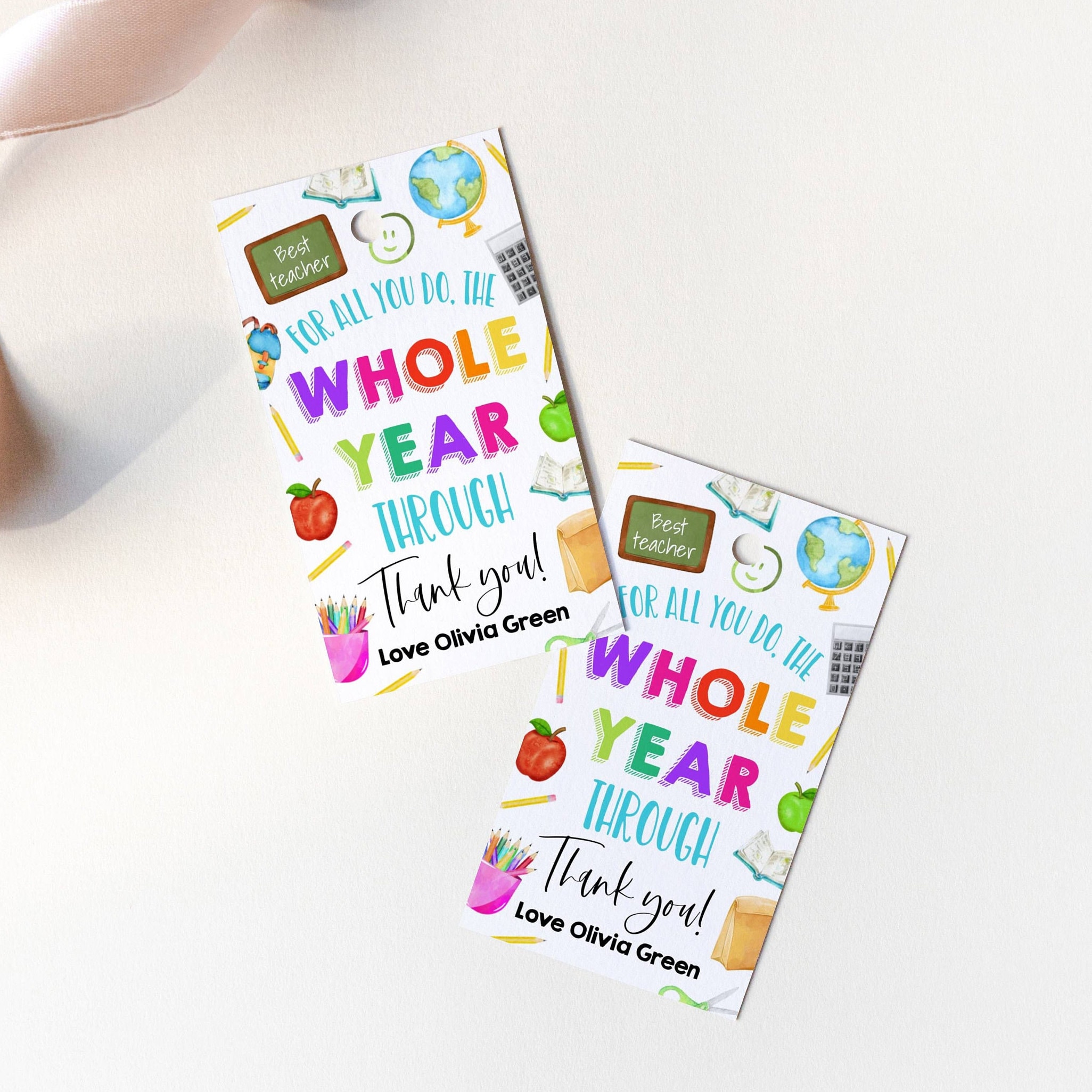 Printable Teacher Appreciation Gift Tag Template, for All You Do the ...