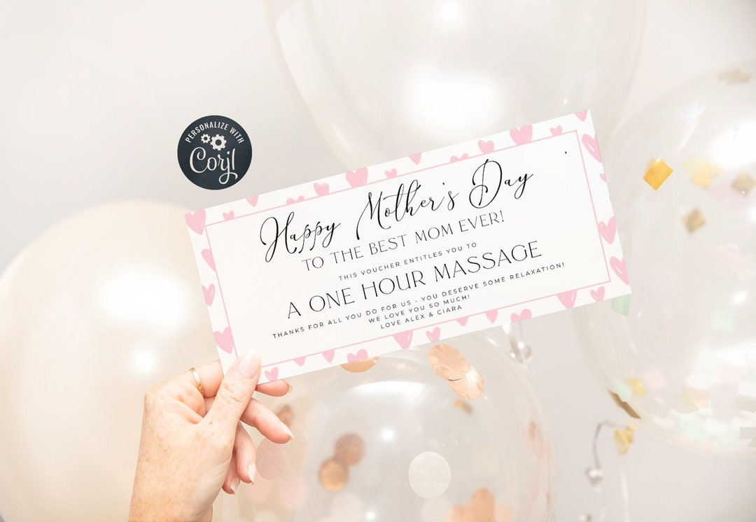 Editable Mother's Day Gift Certificate Template Printable - Etsy