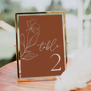 Terrakotta Blumen Tischnummer Vorlage, druckbare Boho Desert Hochzeit Tischdekoration, bearbeitbare Rost Wüste Tischschilder, sofortiger Download, #TCW