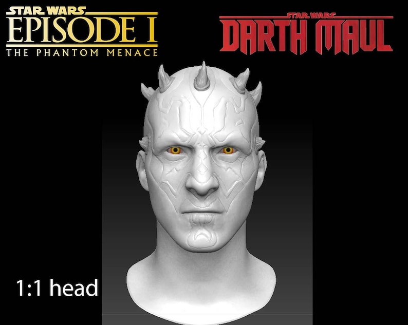 Darth Maul 1:1 scale head for 3d print. image 4