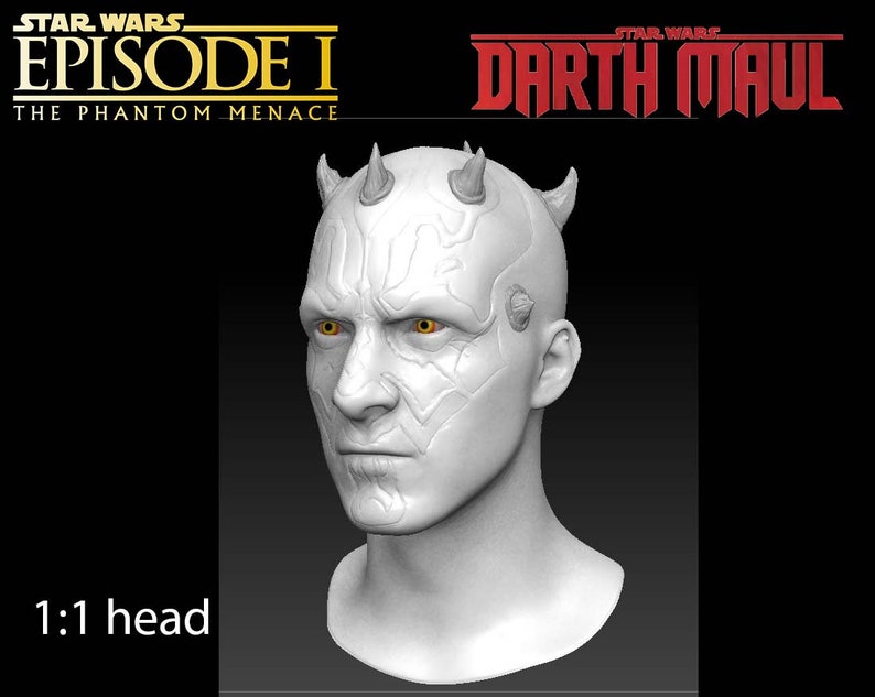 Darth Maul 1:1 scale head for 3d print. image 5