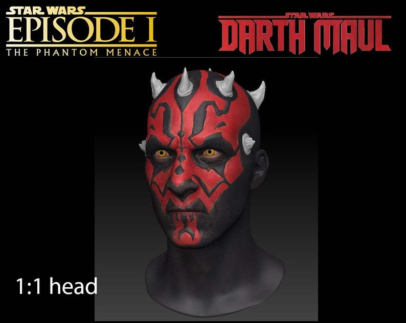 Darth Maul 1:1 scale head for 3d print. image 2