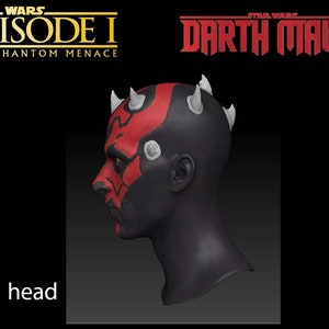 Darth Maul 1:1 scale head for 3d print. image 3