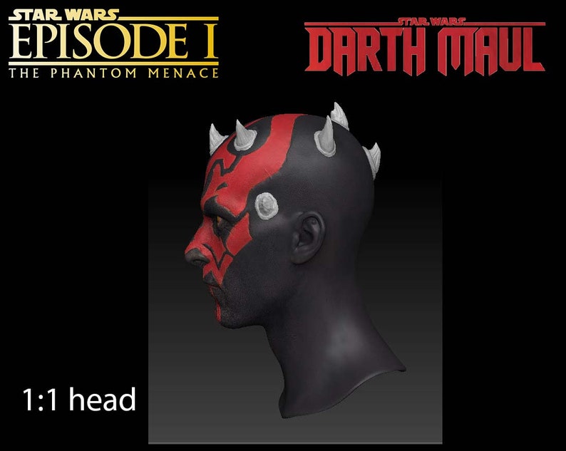 Darth Maul 1:1 scale head for 3d print. image 3