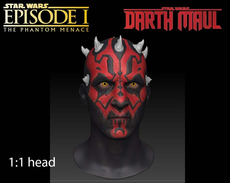 Darth Maul 1:1 scale head for 3d print. image 1