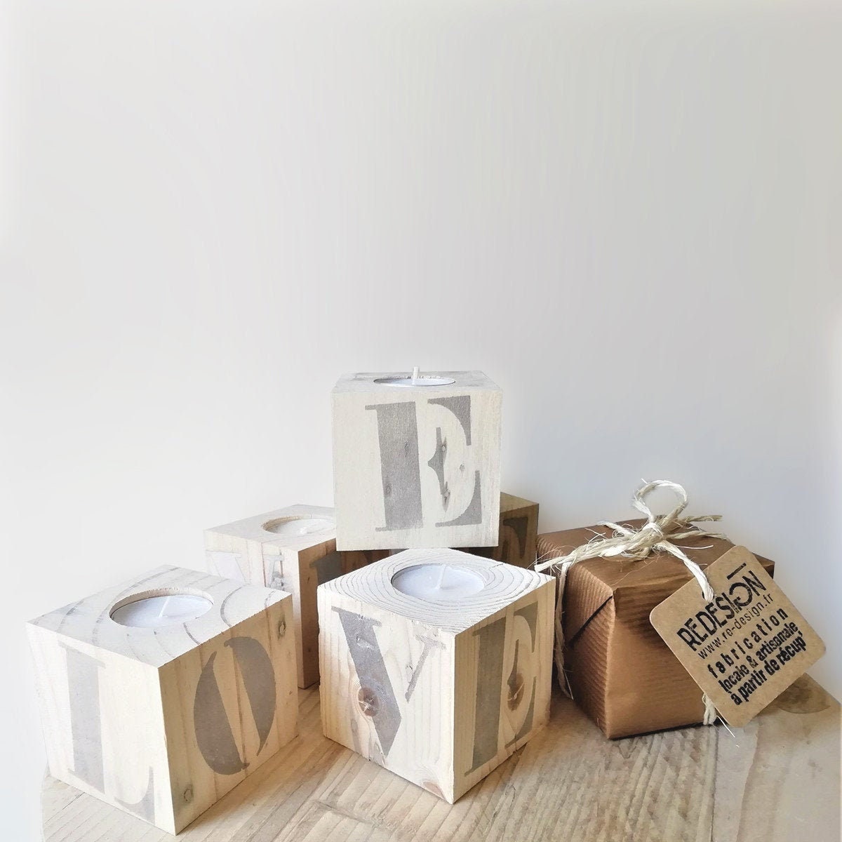 Bougeoir en Bois de Palette Recyclé