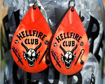 Hell club, Fire Club, Fire Hell Club, Hell Club earrings, Fire Club earrings, Strange Things
