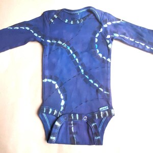 Purple, black and white Rhythmic stripes Baby Bodysuit: Hand-Drawn Wearable Art (Size 0-3 Mos.)