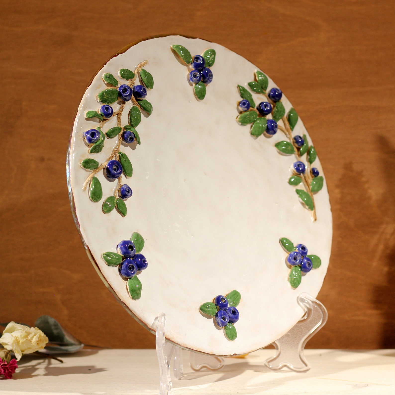 3D Blueberry Ceramic Serving Plate New Home Gift Berry Toast Etsy