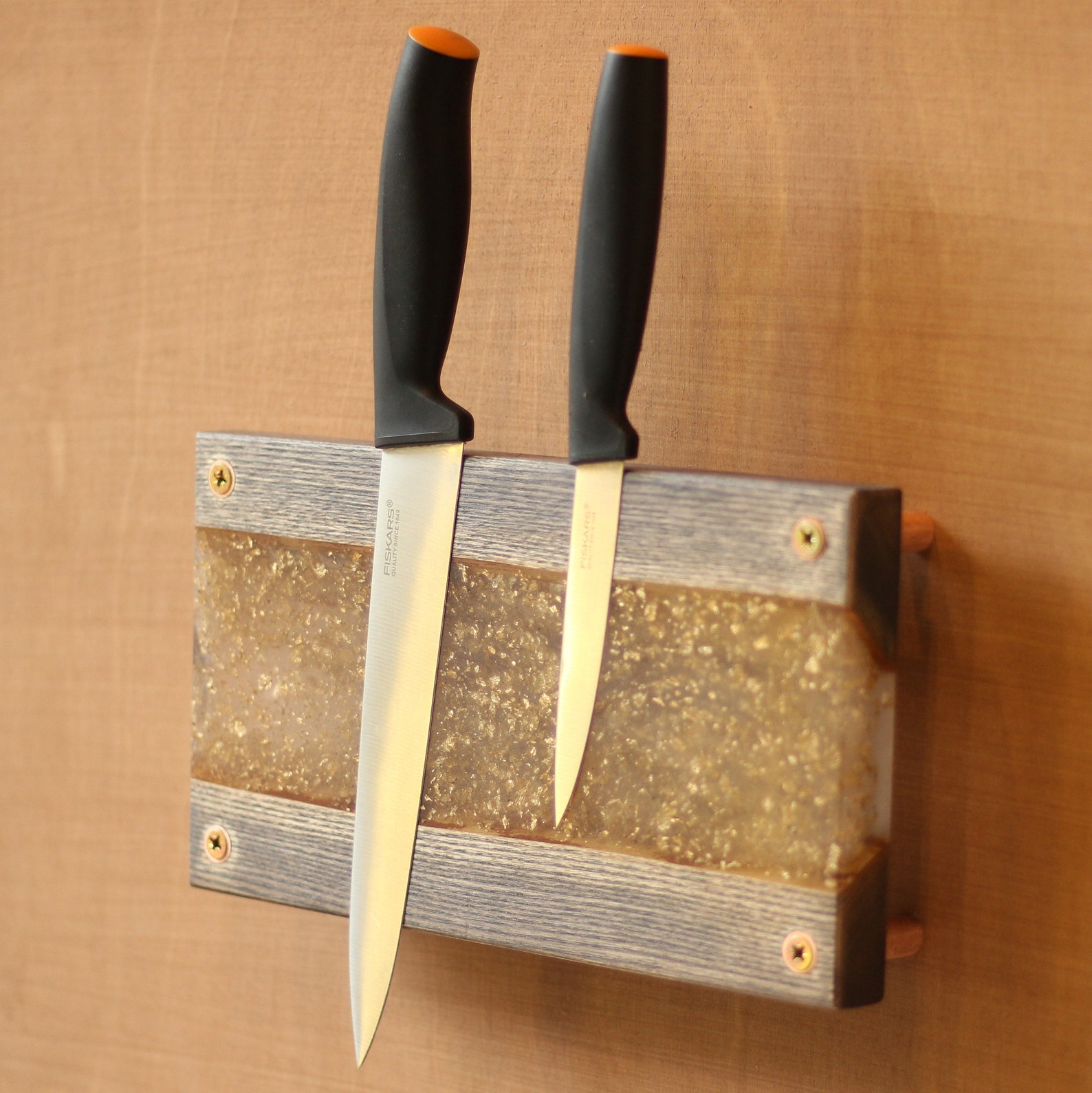 Epoxy Resin Wood Kitchen Knife Holder Ash Wood Knife Etsy