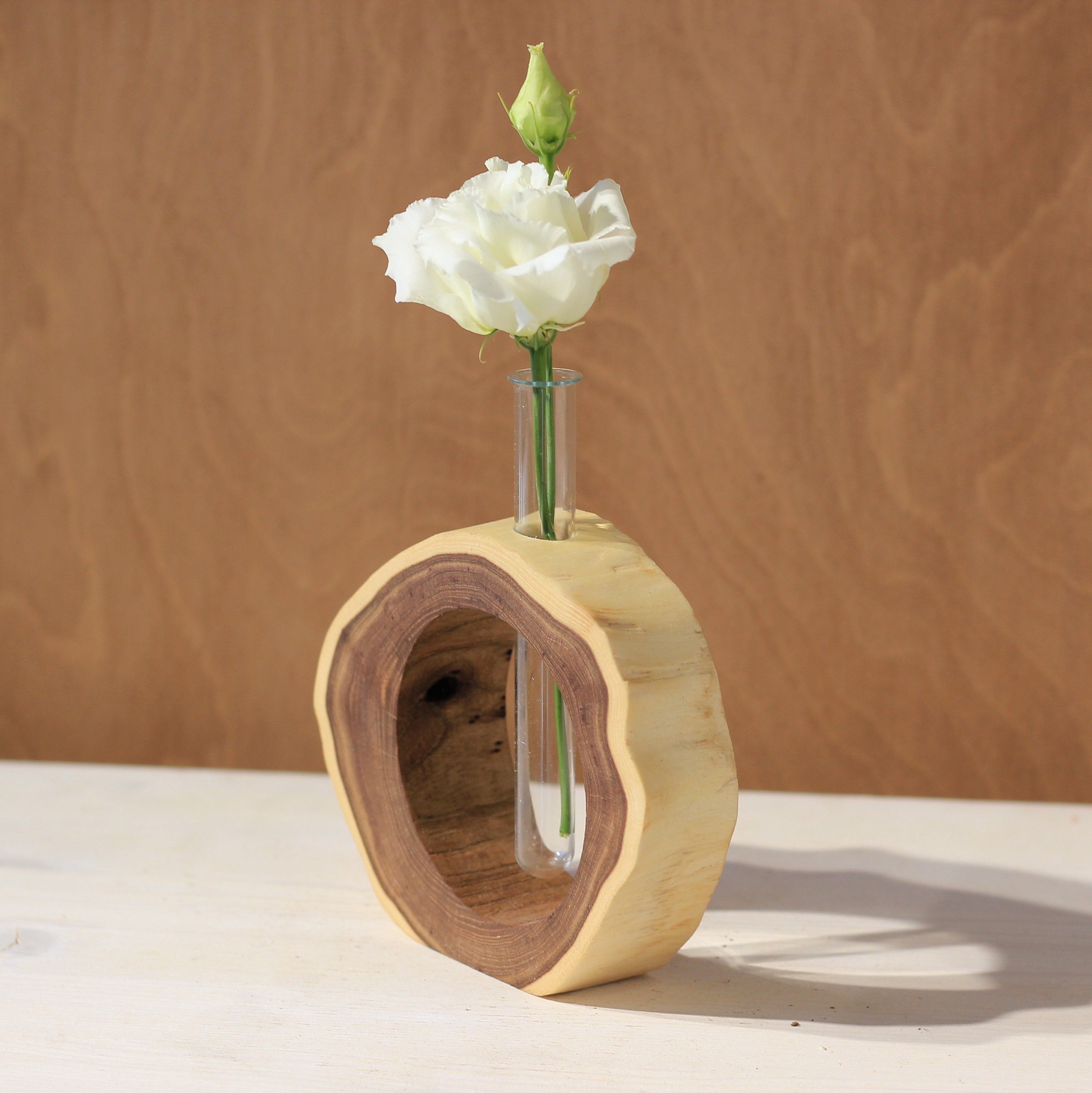 Mini Rare Wooden Slab Vase Modern Minimalist Decor Glass Etsy