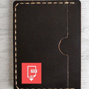 Leder Kartenhalter PDF Muster, Minimalist Kartenhalter Muster, DIY Muster Vorlage, Schlanke Brieftasche,Geeignet für Anfänger