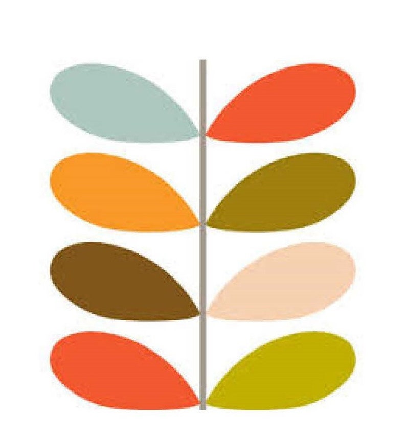 Handmade statement earrings Orla Kiely leaf pattern Etsy