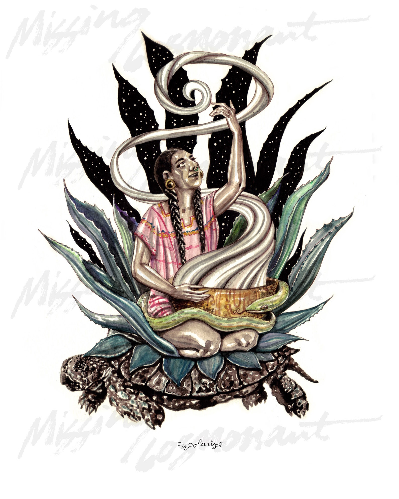 Mayahuel Matted Print Maguey Pulque Aztec Mexica Mexican Etsy