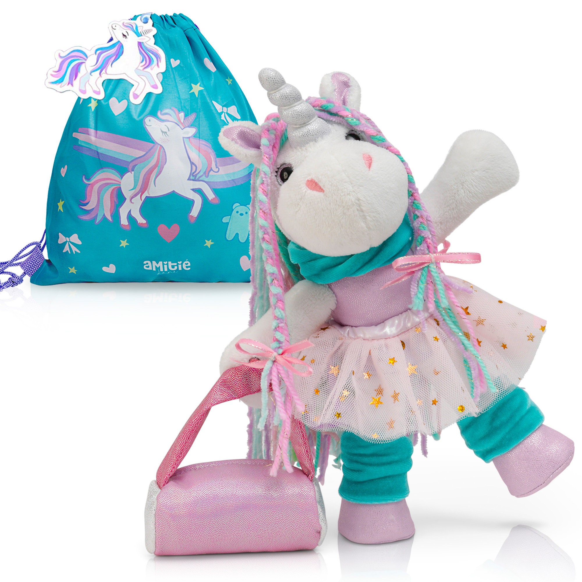 Unicorn Stuffed Animal - Pink Unicorn Plush Toys with Dress Up Clothes As  Ballerina Doll, Unicorn Girl Gifts, Unicorn Toys for Girls Age 6-8
