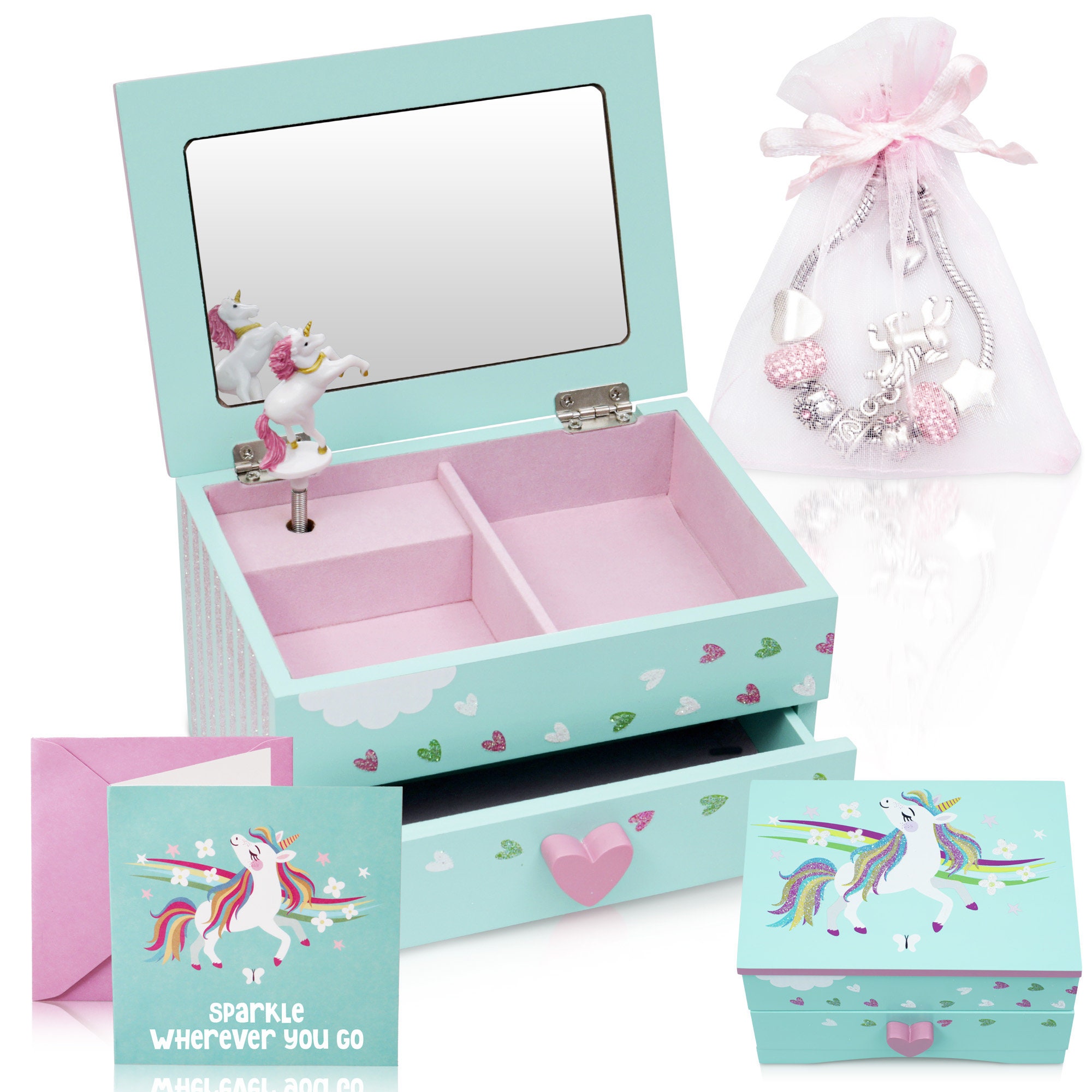 Unicorn Jewelry Box for Girls & Charm Bracelet PLUS Augmented Reality  Experience Featuring Itsy Unicorn © mint STEM Toys for Girls 