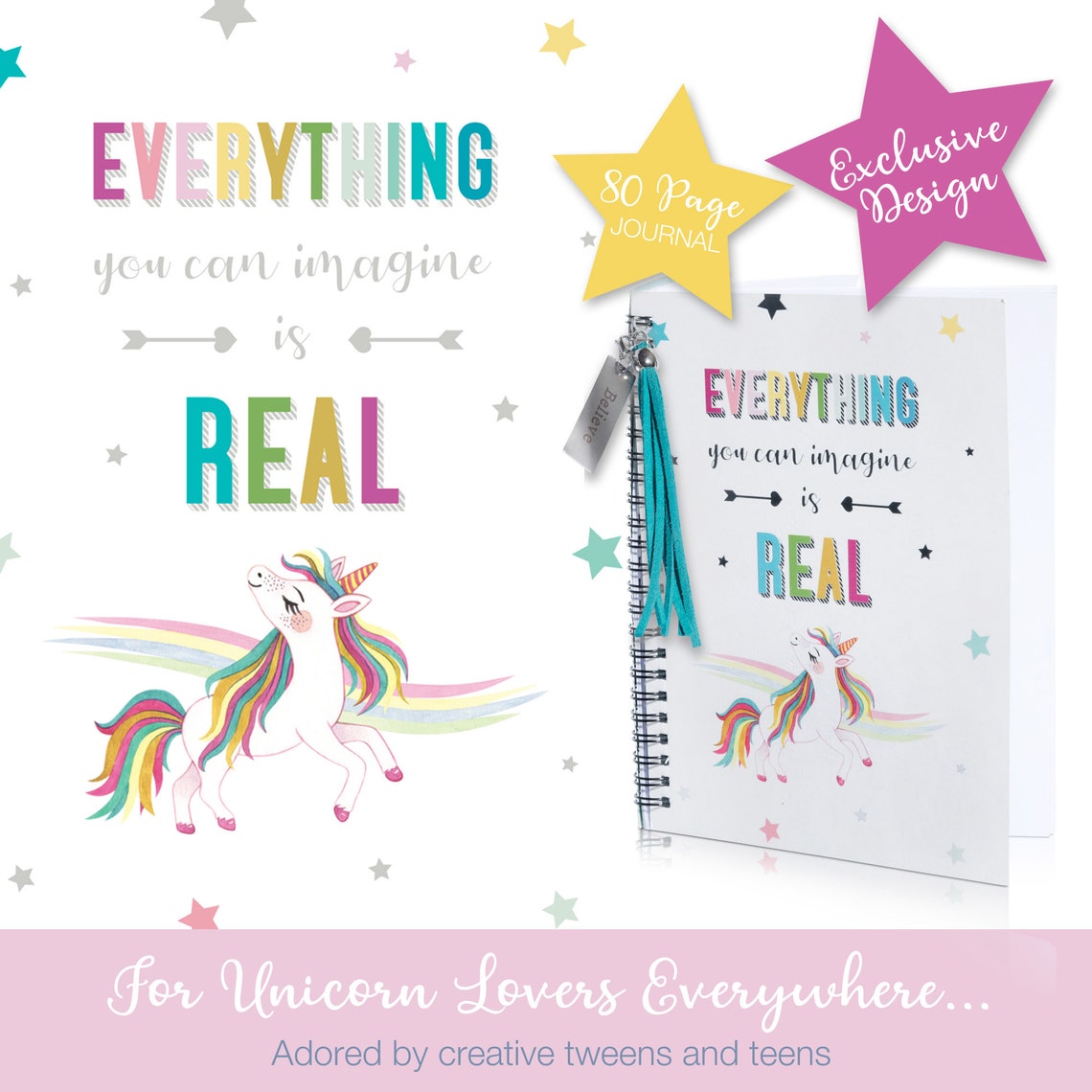 DIY Itsy Unicorn Journaling Set/Scrapbook Kit With Augmented Etsy