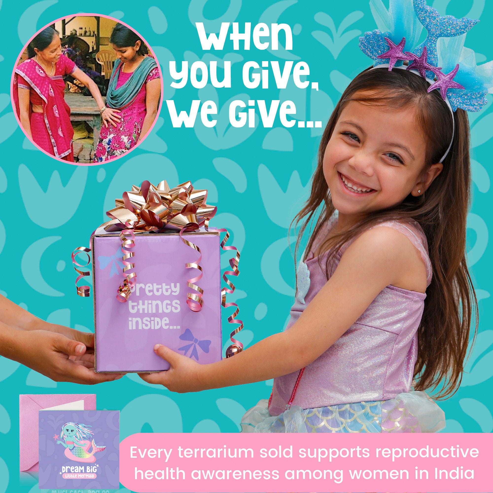 Amitié Lane Girls Mermaid Toys - DIY Light Up Terrarium Kit for Kids - Mermaid Gifts for Girls 5-7, Little Girl Gifts, Crafts for Girls - Birthday
