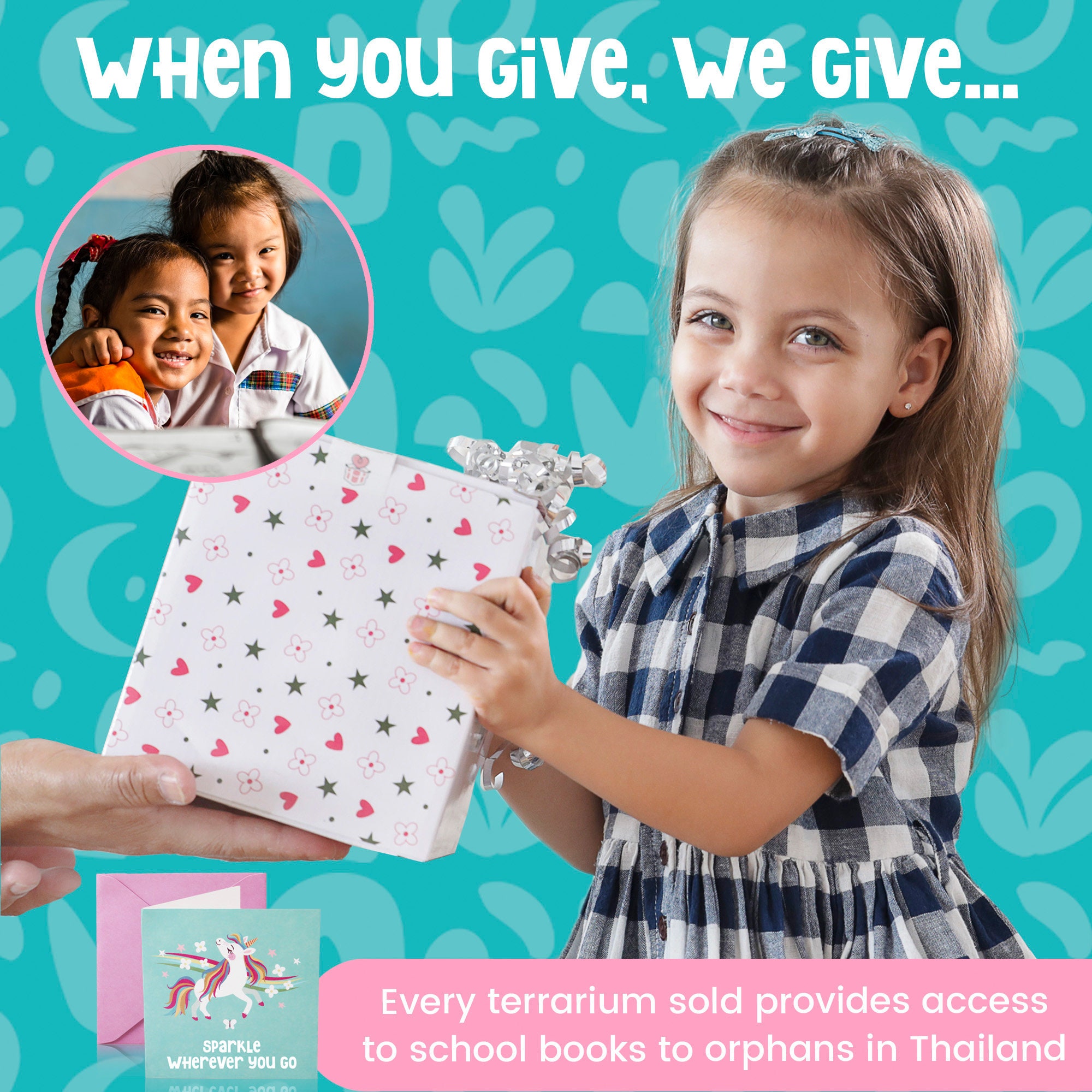 Light Up Unicorn Terrarium Kit for Kids - Unicorns Gifts Girls - Pink