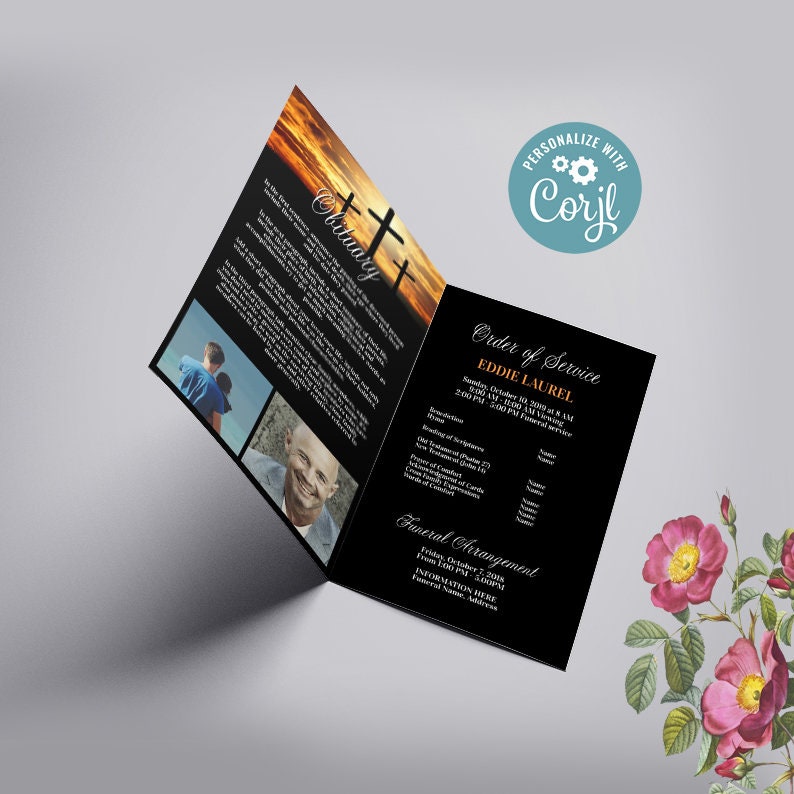 Editable Funeral program template funeral program digital | Etsy Schweiz