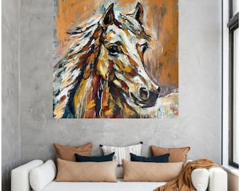 Pferde mit Ölfarben Mastihin Handgefertigte Malerei mit Pferden Malerei Pferde Pferdekunst