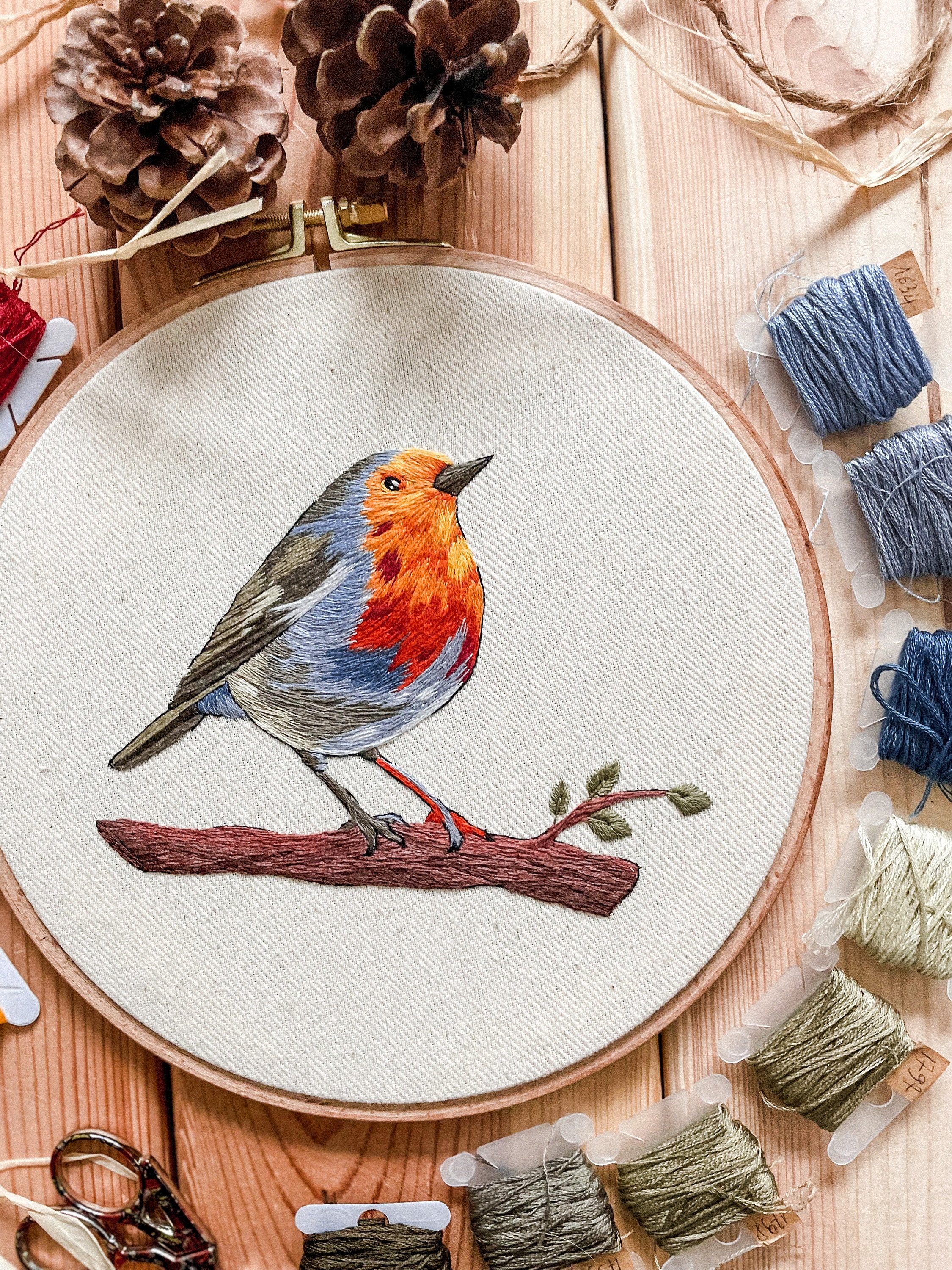 Robin Embroidery Pattern PDF Embroidery Pattern ROBIN | Modern Embroidery, Hand Embroidery ...