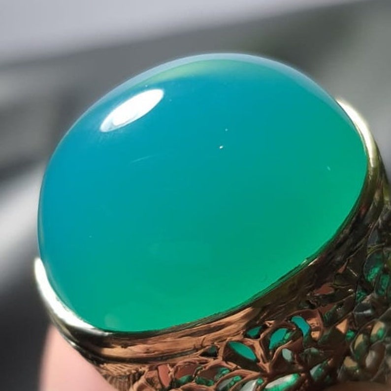 Natural Silica Chrysocolla in Chalcedony Bluesize.25.19.13 Mm Etsy