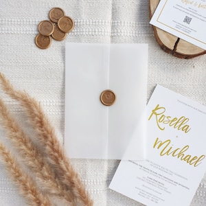A5 Pergamentjacke für A5-Hochzeitseinladungen, Pergamentverpackung, Schlichte Pergamentjacke, Pergamenteinladung, vorgefaltetes Pergamentpapier