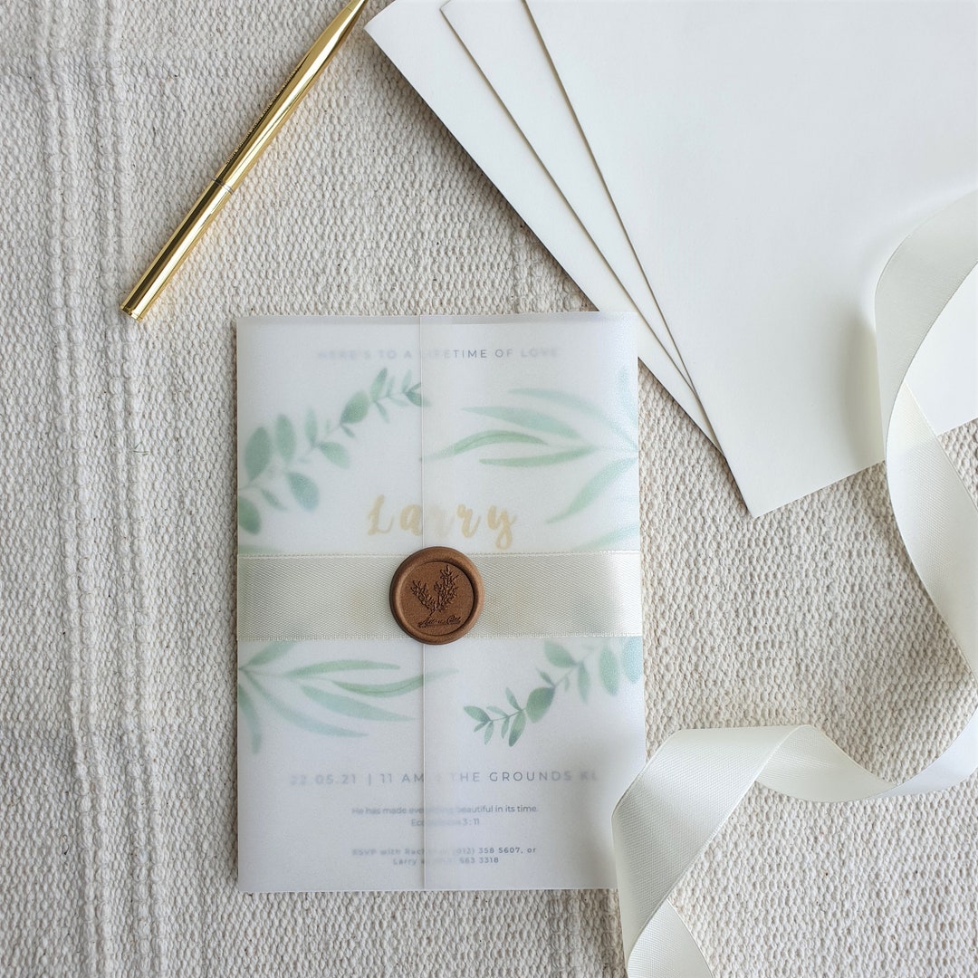 Vellum Jacket Shimmering Prefolded, Pearlescent Vellum Wrap for 7x5