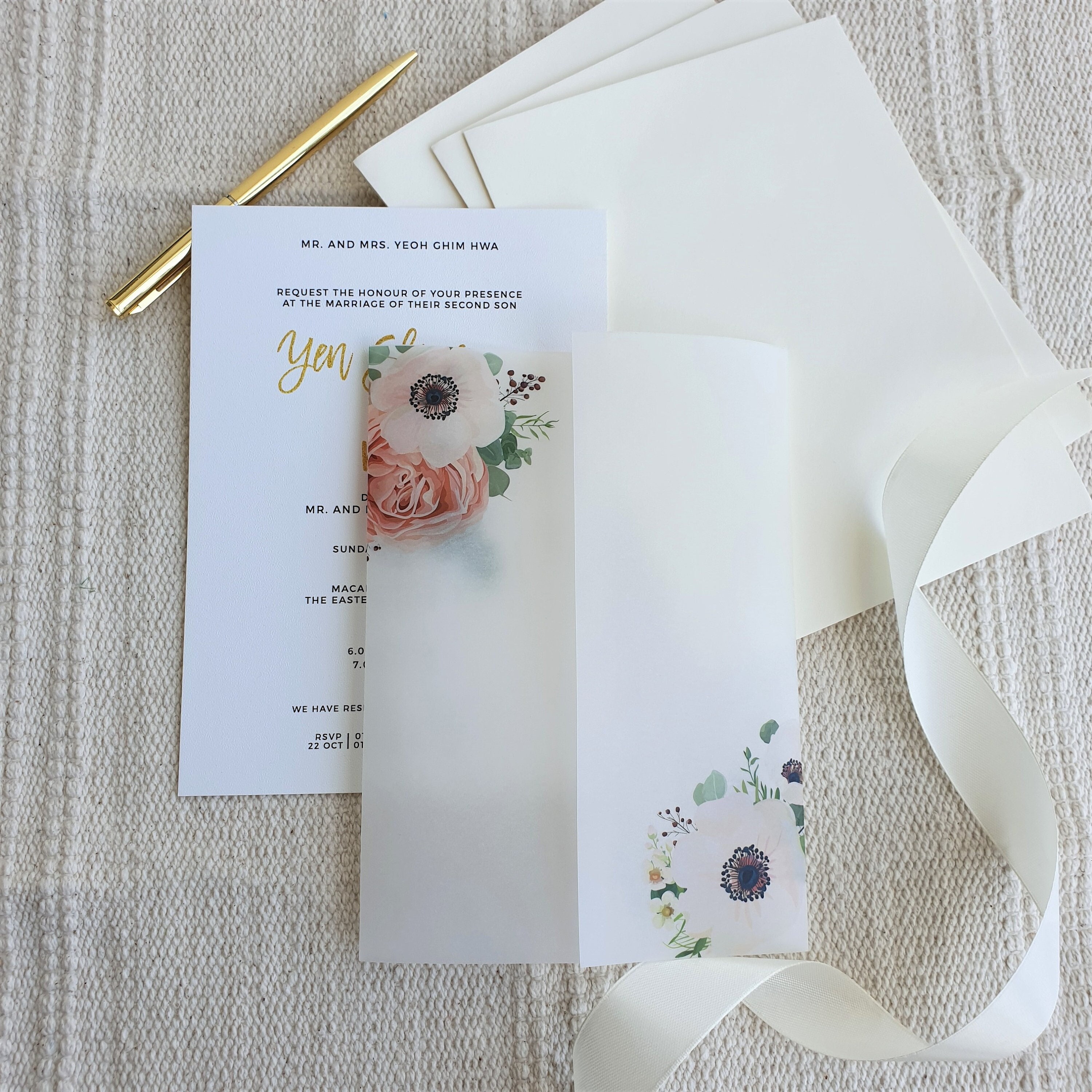 Glamorous Vellum Wrap vellum Sleeve for 5X7 Wedding Etsy