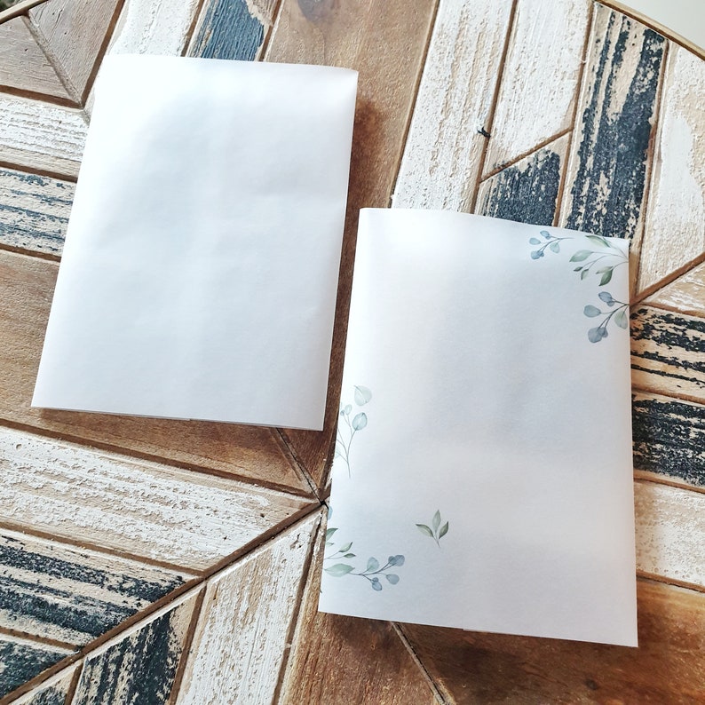 Plain Vellum Jacket Vellum Jacket For 5X7 Wedding Etsy