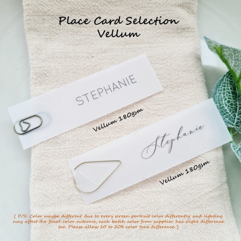 Wedding Place Card, Vellum Name Tag, Place Card Modern Minimalist Vellum Paper Name Card, Baby Shower Menu, Birthday Menu, Party Place Card image 7