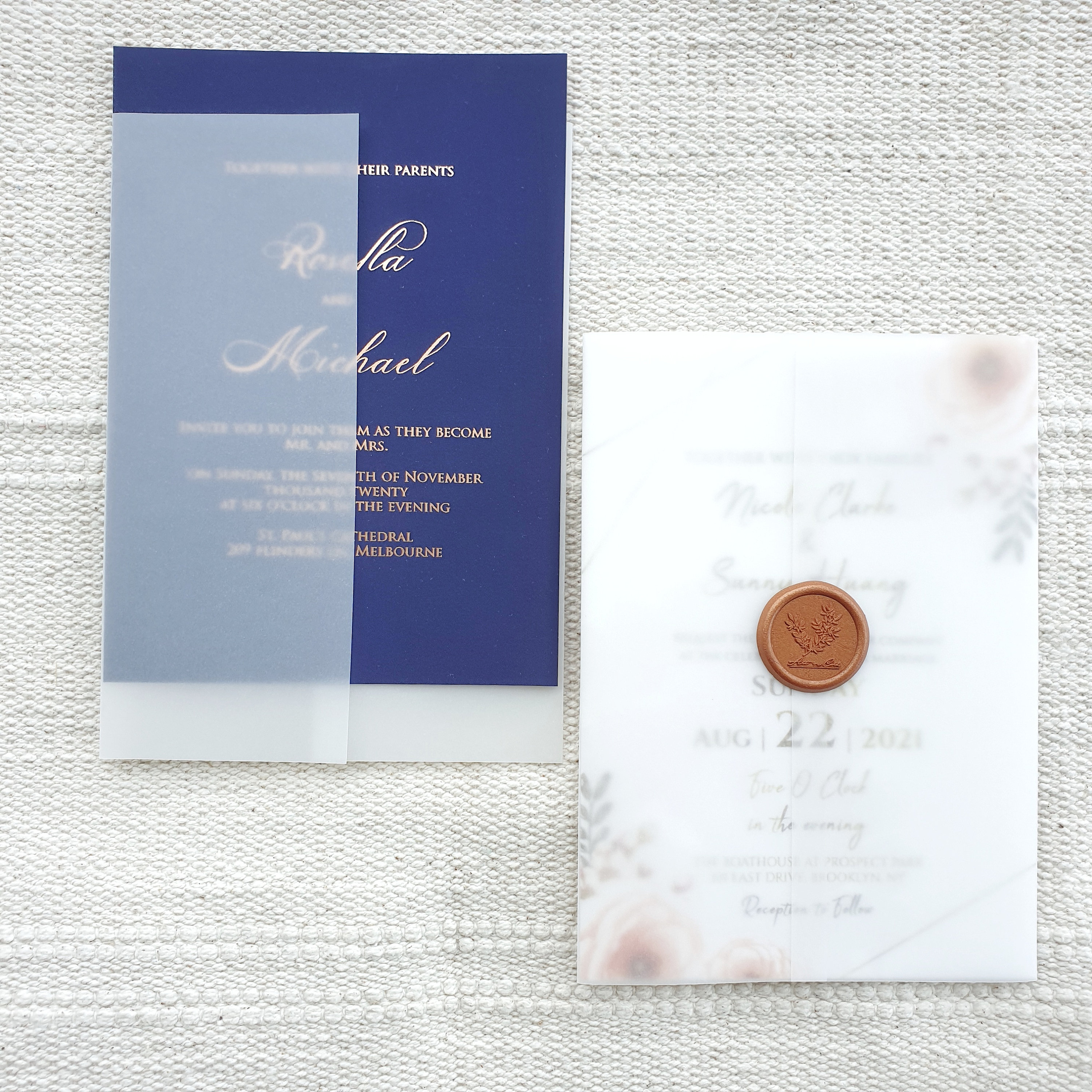 Vellum Jacket For 5x7 Invitation PreFolded Plain Vellum Etsy
