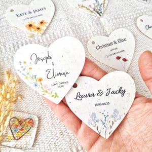 Etichetta bomboniera piantabile per matrimonio, etichetta regalo a forma di cuore in carta con semi, etichetta di ringraziamento, etichetta bomboniera ecologica in carta con semi biodegradabili
