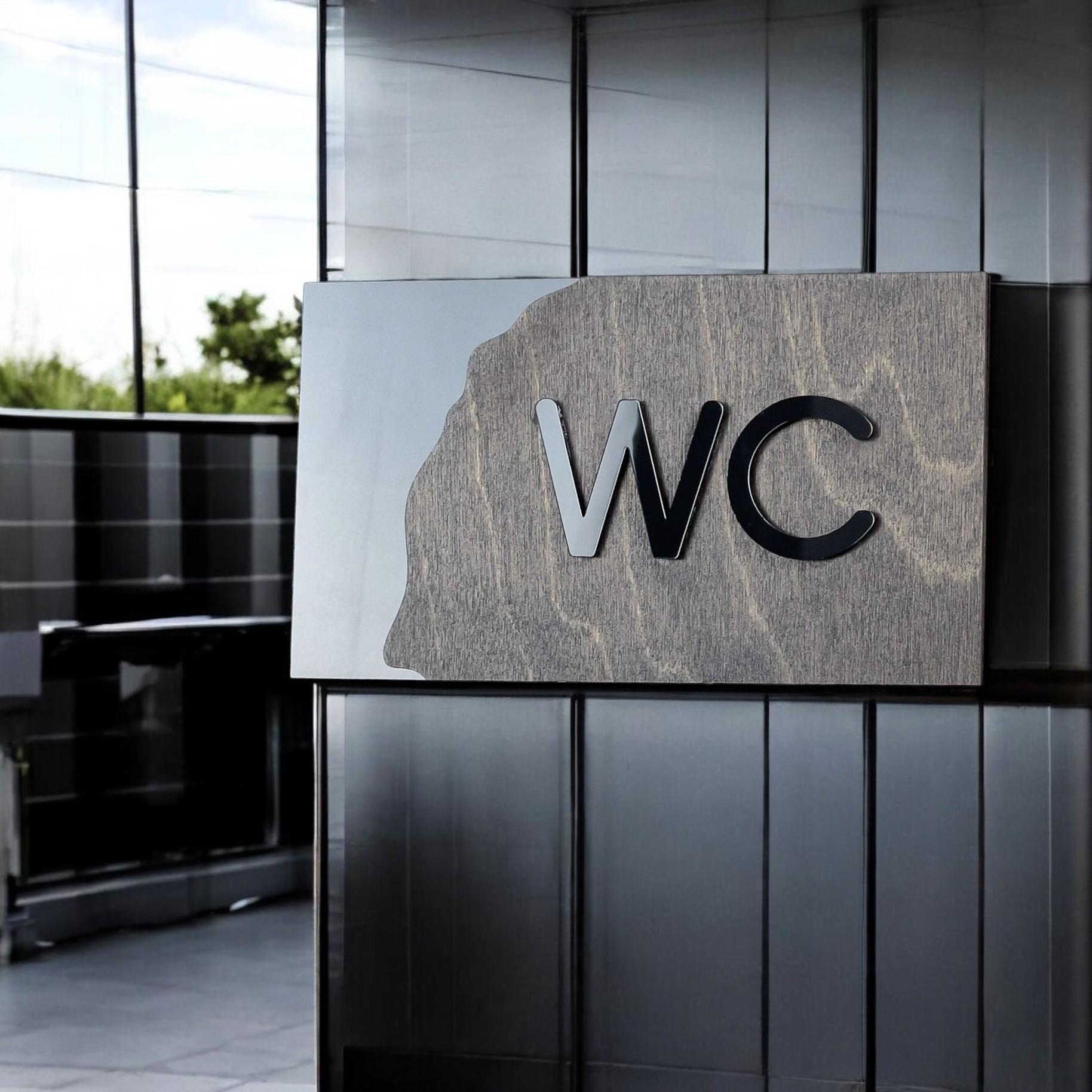 Wc Sign Classy WC Sign, Toilet Door Sign, Restroom Door Sign, Cabin Sign, Unisex ...