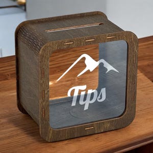 Elegant Wooden Tip Box with Transparent Acrylic Panels