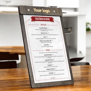 Cubierta de menú de restaurante, soporte de menú de madera, tablero de menú de madera personalizado, letrero de mesa de bar de cafetería, carpeta de menú, fundas de menú