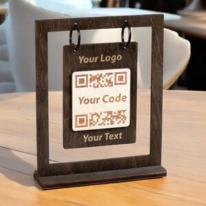 Custom QR Code Sign, QR Code Display Sign Wood, Let’s Get Social, Social Media Sign