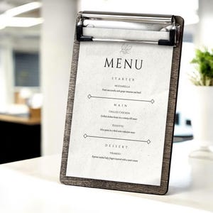 Personalized Wooden Menu Holder, Menu Cover, Wooden Menu, Menu Folder, Restaurant Menu Cover
