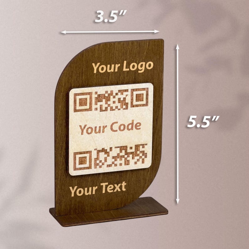 Custom QR Code Sign, QR Code Display Sign Wood, Let’s Get Social ...