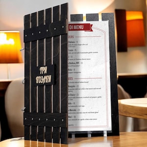 Personalized Wooden Menu Holder, Menu Cover, Wooden Menu, Menu Folder, Restaurant Menu Cover